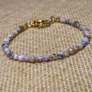Brățară Larimar si Opal roz