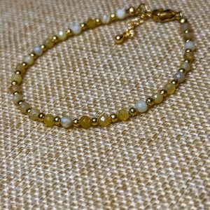 Brățară Opal Galben fatetata 3mm