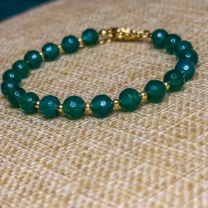 Brățară Onix verde fatetat 6mm