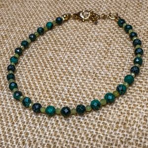 Brățară Malachit si Peridot fatetata 3mm